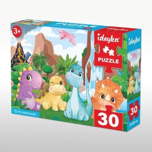 PUZZLE 30 SŁODKIE DINOZAURY GRAŁAMIGŁÓWKA, IDEYKA