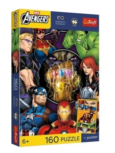 PUZZLE 160 AVENGERS + PLAKAT TREFL, TREFL