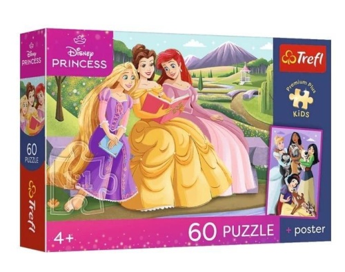 Puzzle 60 Disney Princess + plakat TREFL, Trefl