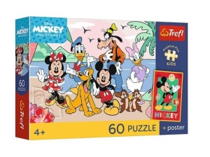 PUZZLE 60 MICKEY AND FRIENDS + PLAKAT TREFL, TREFL