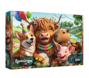 PUZZLE 400 FLAMINGO - URODZINOWA EKIPA TREFL
