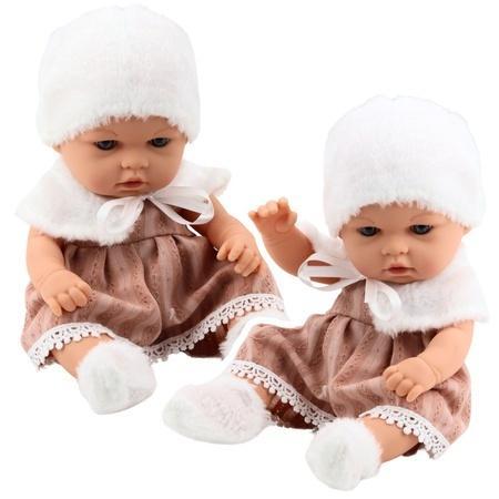 Lalka bobas e beżowej sukience, Leantoys