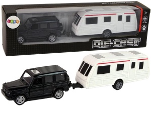 JEEP Z PRZYCZEPĄ CZARNY, LEANTOYS