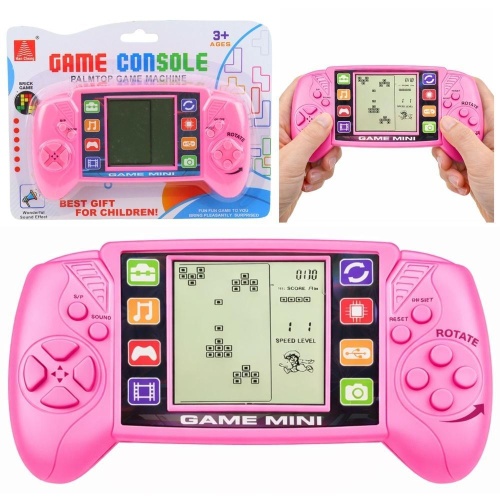 Gra elektroniczna konsola tetris różowa, Leantoys