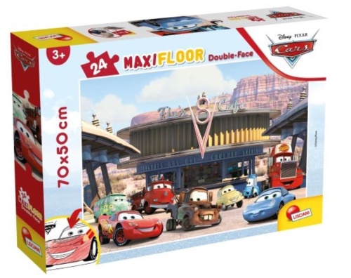 Puzzle podłogowe dwustronne Maxi 24 Auta, Lisciani