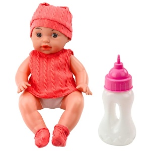 LALKA BOBAS Z BUTELKĄ 30CM, LEANTOYS
