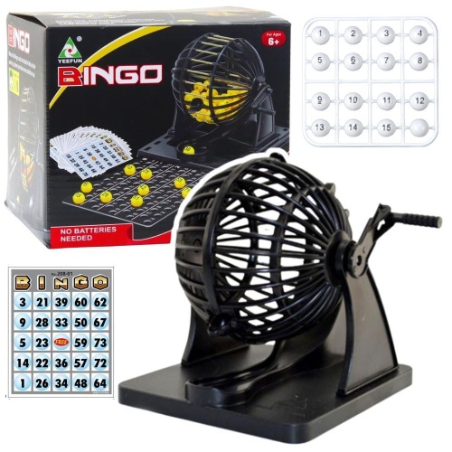 Bingo maszyna losująca 80 kulek 20 kart, Leantoys