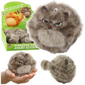 PLUSZOWY KOTEK Z KRĘCĄCYM OGONKIEM DŹWIĘK BRĄZ 9CM