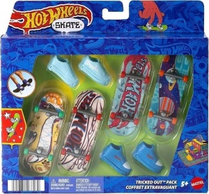 HOT WHEELS SKATE DESKOROLKA 4-PAK + BUTY, MATTEL