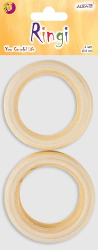 Ringi drewniane 6cm 4szt, Aliga