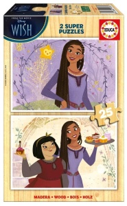 PUZZLE DREWNIANE 2X25 ŻYCZENIE, EDUCA