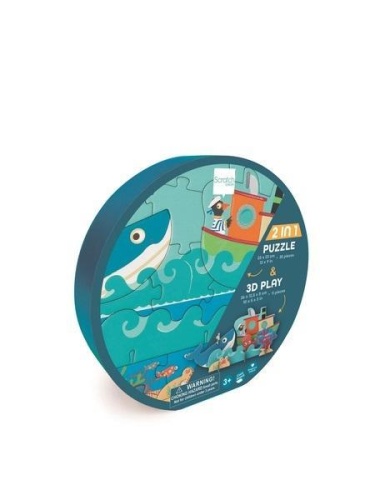 Puzzle 2w1 2D i 3D scenografia Ocean, Scratch