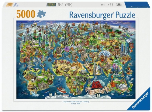 Puzzle 5000 Illustrated World Map, Ravensburger