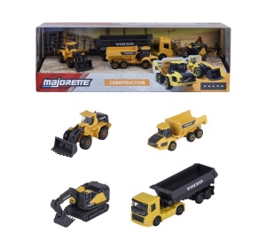 MAJORETTE POJAZDY BUDOWLANE VOLVO 4-PAK, MAJORETTE