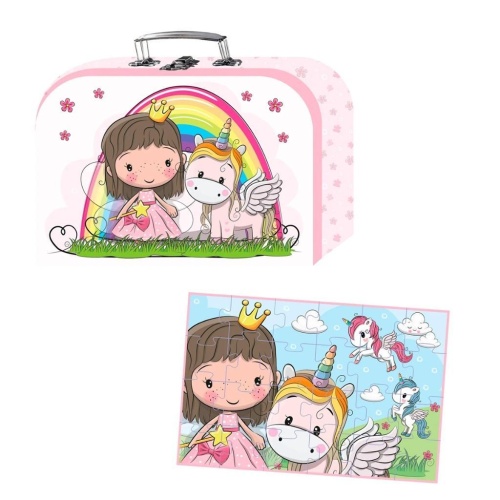 Puzzle w walizce Lillie i Ellie 24el, Barbo Toys