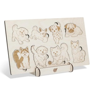 PUZZLE DREWNIANE PSIJACIELE RASY PSÓW, SOUNDS WOOD