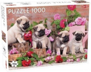 PUZZLE 1000 PUPPY PUGS, TACTIC