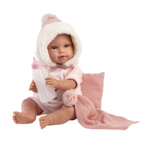 LALKA PŁACZĄCA Z KOCYKIEM OLIVIA 38CM, LLORENS