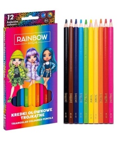 KREDKI OŁÓWKOWE TRÓJKĄTNE RAINBOW HIGH 12KOL ASTRA