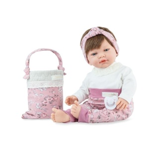 LALKA HISZPAŃSKA SWEET BABY PINK Z TOREBKĄ 42CM
