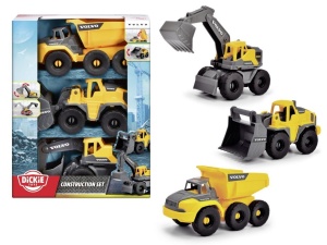 CONSTRUCTION POJAZDY BUDOWLANE VOLVO 16CM 3-PAK