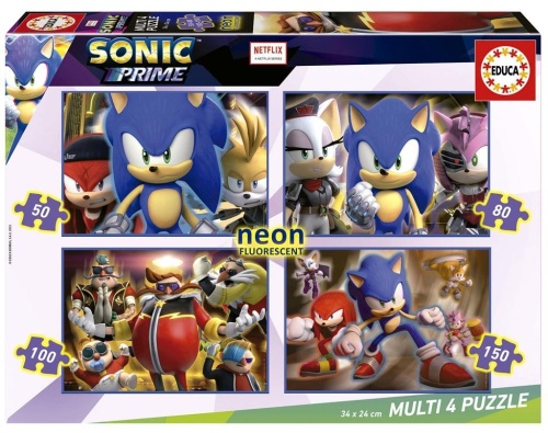 Puzzle 4w1 Sonic Prime (fluorescencyjne), Educa