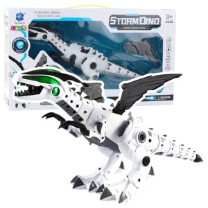 ROBOT DINOZAUR NA BATERIE RUCHOMY ŚWIATŁO DŻWIĘK