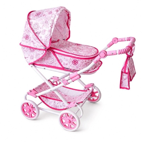 Wózek dla lalek 2w1 New Baby Monika Flowers
