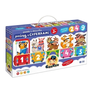 CZUCZU PUZZLE Z DZIURKĄ POCIĄG Z CYFERKAMI 3+