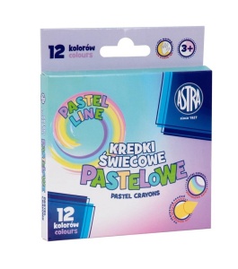 KREDKI ŚWIECOWE PASTEL 12 KOLORÓW ASTRA