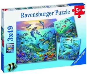 PUZZLE 3X49 PODWODNE ŻYCIE, RAVENSBURGER