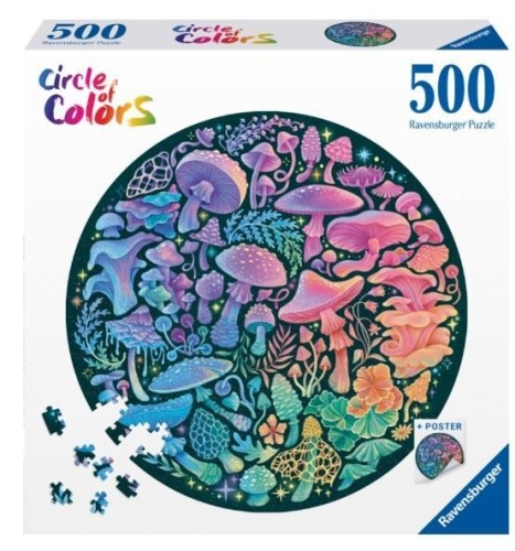 Puzzle 2D 500 Paleta kolorów. Grzyby, Ravensburger