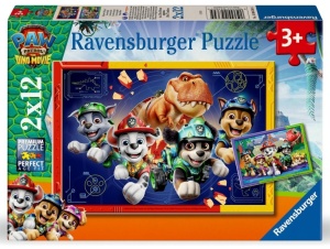 PUZZLE DLA DZIECI 2D: PSI PATROL DINO MOVIE 2X12EL