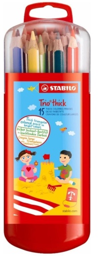 Kredki Trio grube 15 kolorów STABILO, Stabilo