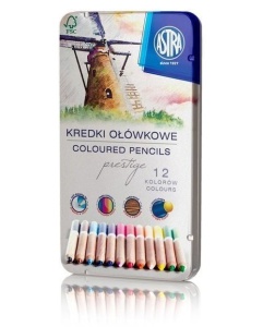 KREDKI OŁÓWKOWE PRESTIGE 12 KOLORÓW  ASTRA