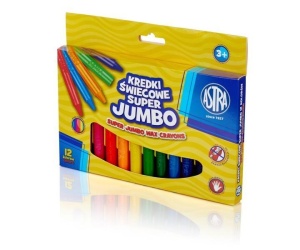KREDKI ŚWIECOWE SUPER JUMBO 12 KOLORÓW ASTRA