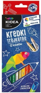 KREDKI TRÓJKĄTNE 12 KOLORÓW KIDEA, DERFORM