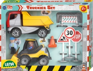 TRUCKIES ZESTAW BUDOWLANY Z ZNAKAMI DROGOWYMI