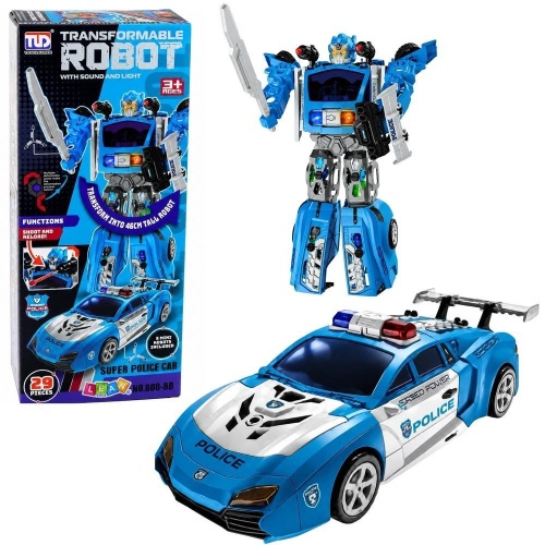 Radiowóz robot 2w1 z wyrzutnią małych robotów