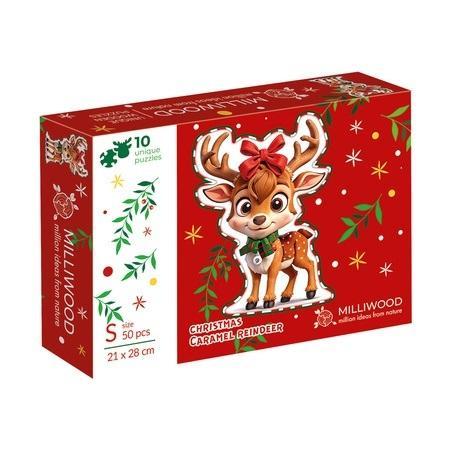 Puzzle drewniane 50 Christmas Reniferek ALEX