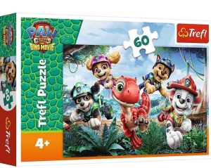 PUZZLE 60 DINOZAUROM NA RATUNEK TREFL, TREFL