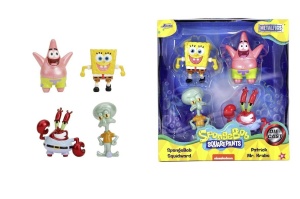 JADA SPONGEBOB METAL FIG 4-PAK 6,5CM, JADA