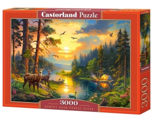 PUZZLE 3000 SUNSET OVER FOREST RIVER CASTOR