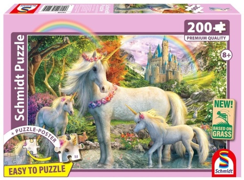 Puzzle PQ 200 Rodzina jednorożców G3, Schmidt