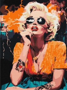 MALOWANIE PO NUMERACH - MONROE W HOLLYWOOD 30X40CM