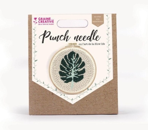 Punch Needle Liść monstery 20cm, Graine Creative