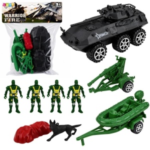 TRANSPORTER OPANCERZONY Z FIGURKAMI 14EL, LEANTOYS