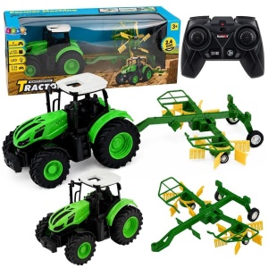 TRAKTOR ZE ZGRABIARKĄ R/C 1:24, LEANTOYS