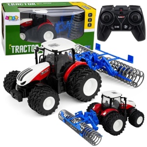 TRAKTOR Z WAŁEM ROLNICZYM R/C 1:24, LEANTOYS