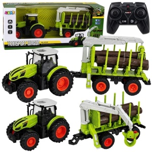 TRAKTOR Z PRZYCZEPĄ I CHWYTAKIEM DO DREWNA R/C